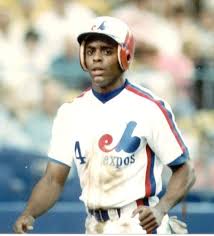 Baseball player wearing a Montreal Expos uniform.